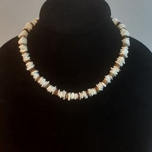 Brown & White Pucca Shell Necklace